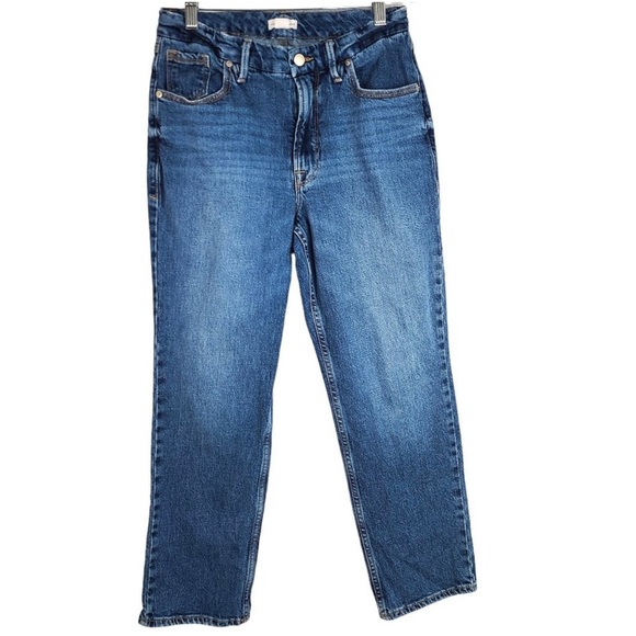 Good American ‘90s Icon High Waist Crop Straight Leg Jeans Size 8/29 EUC - Picture 7 of 11